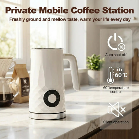 4 In 1 Milk Frother And Warmer For Latte Cappuccino And More Auto Hot And Cold Foam Maker 11.8oz Easy Clean Dishwasher Safe