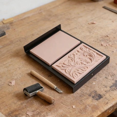 10 Piece Rubber Stamp Carving Block Set With Ink Roller And Tools For Linocut Printing Easy To Use Soft Carving Blocks For Detailed Stamps And Craft Projects, pink block set