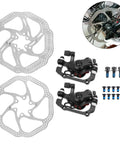Professional Mechanical Disc Brake Kit Featuring Front And Rear Calipers Paired With Dual 160Mm Rotors and mounting hardware.