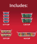 Large Food Storage Containers Set With Lids 18 Piece Stackable Containers For Fridge And Pantry Clear BPA Free Lids Tight Seals