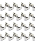 20 stainless steel hydraulic cabinet door hinges with soft-close dampers shown in a set, includes plates and screws.