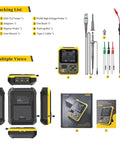 2 In 1 Handheld Digital Oscilloscope And LCR Transistor Tester Kit With PWM Signal Generator, multiple views with accessories