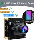 Ultra HD 20MP USB3 Camera Module For Computers And Raspberry Pi 4K 30FPS WebCam Board With 95 Degree Wide Angle Lens