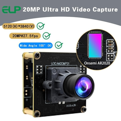 Ultra HD 20MP USB3 Camera Module For Computers And Raspberry Pi 4K 30FPS WebCam Board With 95 Degree Wide Angle Lens