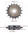 Top Tier Chain Idler Sprocket Tensioner Roller 17 Teeth 3/8 Inch Pitch With 6001Z Precision Bearing 12mm Bore close up view