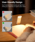 Clip On Rechargeable Book Light For Late Night Reading With Amber And Warm White Glow on desk, highlighting notebook.