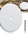 7 Inch Round Cleanout Cover Plate With Large Center Screw, Decorative Blank Access Plate To Hide Plumbing Holes, Sturdy White Build