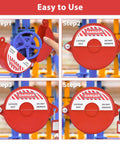 Gate Valve Lockout For One Inch To Two And A Half Inch Valves With Three Eighth Inch Padlock Hole Red Nylon Shell sequence