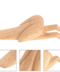 Wooden Door Stopper With Funny Shape For Home And Office Heavy Duty Door Wedge That Reduces Noise No Tools Needed Quick Install Beige Color Durable And Eye Catching on white background, showing detailed texture and finish.