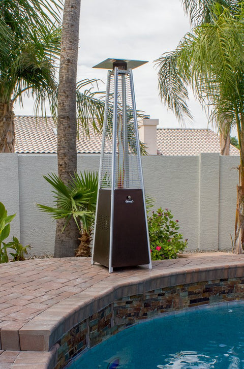 SGT Shield Glass Tube Heat Shield for Square Patio Heaters With Pre Drilled Holes Aluminum Replacement Part poolside view