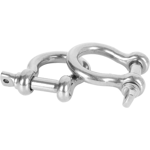 Pair of 3/8 Inch Clevis Shackle Set Of 10 Stainless Steel 304 Bolt Screw Pin Shackles Heavy Duty for Off Road Recovery.