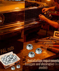 Solid Galvanized Pal Nuts For Gm Chevrolet Emblem And Trim Hardware With Three Eighths Inch Hex Flange, 30 PAL nuts shown during installation.