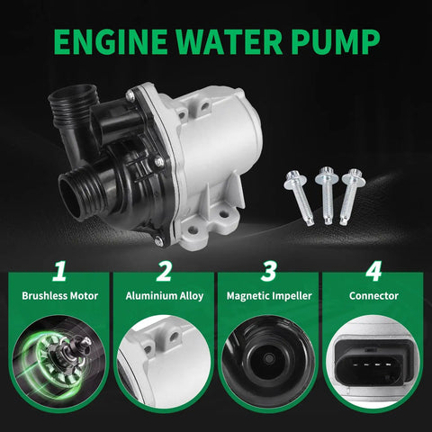 Heavy Duty Electric Engine Water Pump For BMW N54 N55 Cooling Systems with brushless motor and aluminium alloy design.