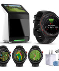 R50 Pro Grade Golf Launch Monitor And Simulator Bundle With S70 Premium GPS Golf Watch Black 47mm with accessories