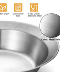 Shatter-proof stainless steel bowl from the Stainless Steel Camping Mess Kit For 1 Person Portable Tableware Set.