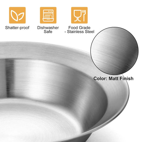 Shatter-proof stainless steel bowl from the Stainless Steel Camping Mess Kit For 1 Person Portable Tableware Set.