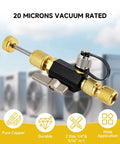 All-In-One 1/4 and 5/16 Inch Dual Valve Core Removal Tool Kit with Mega Flow 20 Micron Vacuum Rated Core Remover close-up