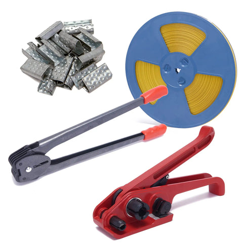 All In One Banding Kit With Poly Strapping Tensioner Sealer Tools 3200 Inch PP Band Roll And 100 Metal Seals for bundling