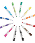 Top Shelf Dry Erase Whiteboard Markers Featuring Slick Chisel Tips And Seriously Low Odor Ink In A Vibrant 12 Pack Assortment arranged in a circle.