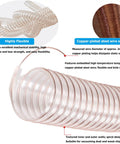 Flexible dust collector pipe with copper-plated steel wire, 2m heavy duty vacuum hose for woodworking and dust collection.