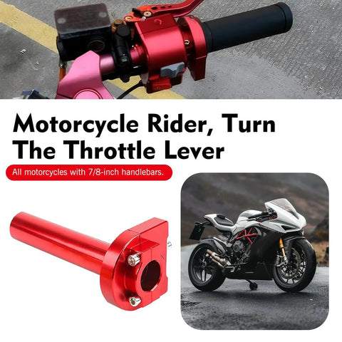 Top Shelf Performance Heavy Duty Motorcycle Throttle Grip 22 Mm 7 8 Inch Cnc Aluminum Handlebar Accelerator Replacement Rustproof Universal Streetbiker Red on handlebars.