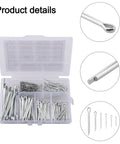Sturdy 304 Stainless Steel Cotter Pin Set With Storage Case, 6 Assorted Sizes For Automotive, Mechanical, And Lawn Mower Applications, High Strength Pins For Reliable Performance