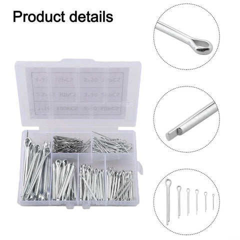 Sturdy 304 Stainless Steel Cotter Pin Set With Storage Case, 6 Assorted Sizes For Automotive, Mechanical, And Lawn Mower Applications, High Strength Pins For Reliable Performance