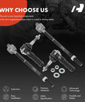 Front Inner And Outer Tie Rod End Kit For Buick LaCrosse 2014 2015 2016 And Regal 2015 And Up With Power Steering Complete Front Suspension Steering Replacement, 4-piece steel set
