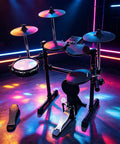Eight Piece Electronic Drum Kit With Mesh Heads, Realistic Kick Pedal, Easy Assemble Rack, And Drum Module With 50 Kits setup