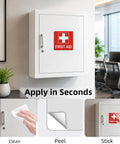 High Visibility First Aid Sticker Three Pack Reflective Sign Decals Five And A Half Inch By Five And A Half Inch With Bold White Medical Cross