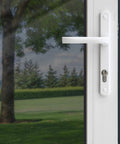 Heat Control Platinum Window Film For DIY Install Energy Saving Sun Blocking Tint That Slashes Heat Blocks 99 Percent UV Reduces Glare Up To 69 Percent Keeps Interiors Private With Mirrored Exterior Look on window showing outdoor view clearly.