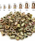 All In One M3 To M12 Flat Head Threaded Rivet Nut Set Pack 10 To 50 Pieces With Cover Flush Mount