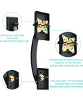Oil Rubbed Bronze Double Door Handleset With Lever On One Side And Dummy On The Other For Front Or Office Doors Keyed Entry And Dummy Lock Set Heavy Duty Construction EZ Install showing adjustable zinc alloy structure