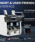 Hustle Ready Money Counter For Fast Cash Counting And Effortless Mixed Bill Sorting With Trusted Multi Currency Scanning, showing user-friendly interface with LCD display.