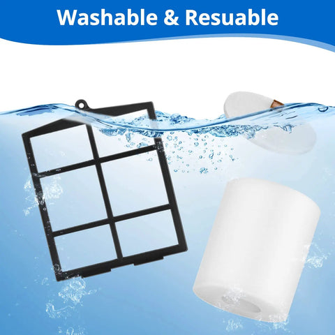 Filters from 19 Piece Replacement Parts Kit For AI Robot Vacuum Cleaner Compatible With AV2501AE RV2502AE washing in water