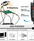 Helping Hands Soldering Station Workbench Ready Pro Grade With 3X Magnifying Glass and Dimmable LED Flexible 4 Arm setup