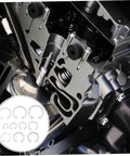 Engine shaft with inset of 150 Piece Stainless Steel Snap Rings C Clip Retaining Ring Kit For Shafts Tough As Nails