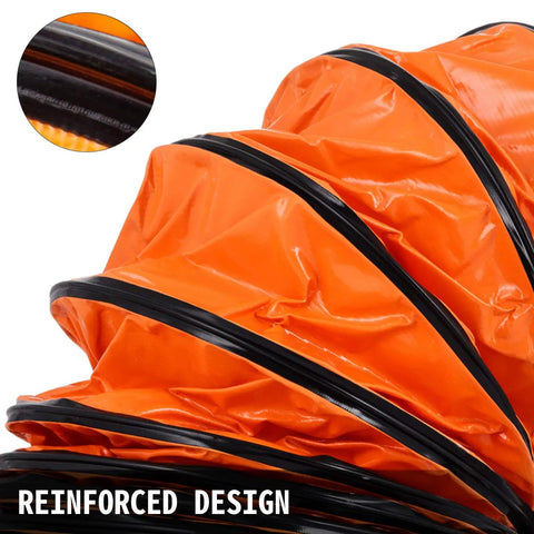 Beefy 16 Ft PVC Flexible Duct Hose For 12 Inch Exhaust Fans with reinforced design, heavy-duty PVC coated polyester material