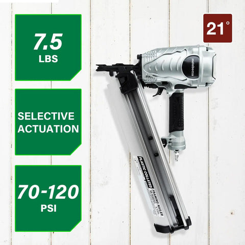 Framing Nailer 21 Degree Plastic Collated Lightweight 7.5 Lb Pro Power Tool For Flooring Roof Decking Subflooring And Sheathing Accepts