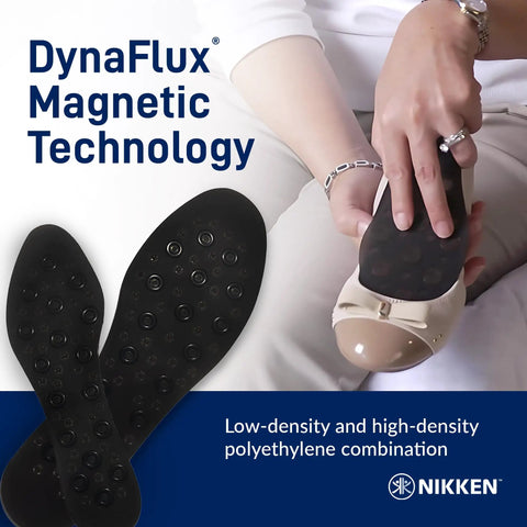 Step Up Comfort Insole With Energizing Massage Nodes And Magnetic Therapy for Women Size 5 to 9 being inserted into a shoe