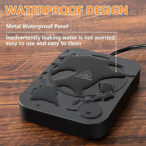 Smart Desk Mug Warmer With Three Adjustable Heat Modes And Built In Safety Timer For Auto Shut Off showing waterproof design with liquid spills.
