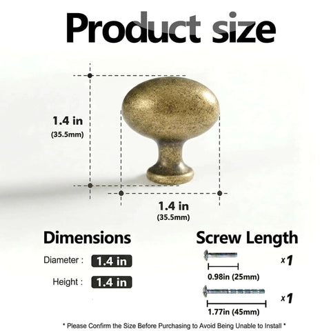 Five Pack Antique Brass Cabinet Knobs One And Three Eighths Inch Oval Egg Dresser Drawer Knobs For Kitchen Cabinets And Furniture dimensions
