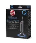 Platinum Upright Vacuum Bags Pack Of 2 Type Q 5 Layer HEPA Filtration Self Sealing Refill For Allergens And Pollen AH10000 Compatible packaging