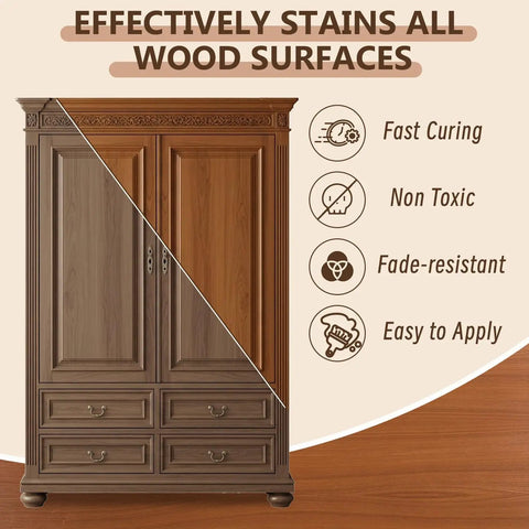 Top Tier Premium Dark Oak Water Base Wood Stain For Furniture Cabinets And Doors with elegant cabinet details.