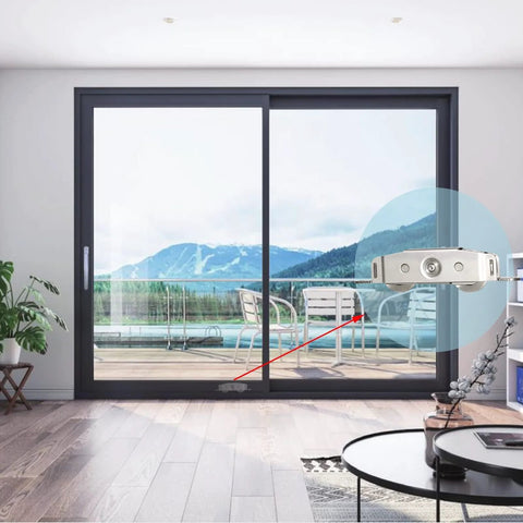 Heavy Duty 304 Stainless Steel Patio Door Roller Assembly With One And One Quarter Inch Wheels Height Adjustable Replacement For Sliding Glass Doors 2 Pack Supports Up To 300 Lbs Durable Roller System For Smooth Easy Gliding shown installed on a glass patio door