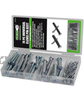 74 Pc Universal Clevis Pin Assortment Kit With Zinc Plated Pins For Durable Securing, Quick Pin Retainers And Spare Fasteners