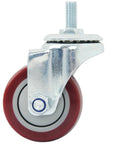 Beefy Heavy Duty 3 Inch Swivel Caster Wheels Set Of 4 With Half Inch Threaded Stem And One Inch Length Polyurethane Antiwear Casters