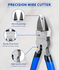 Close-up of 10 Pack 6 Inch Wire Cutters For Crafting And DIY Projects, detailing sharp edge, pivot point, and steel quality.