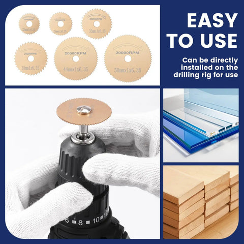 Knockdown Inside Pipe Cutter Kit For Cordless Drills, showcasing various diamond blades and a drill with gloves, ready for use.