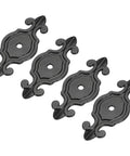 Four Pack Cabinet Back Plates In Black Zinc Alloy For Wardrobes Cupboards Closets And Dressers With A Boss Retro Vibe And Classic Look